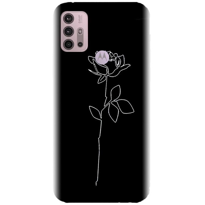 Husa din silicon compatibila cu Motorola Moto G30 - model Black Rose