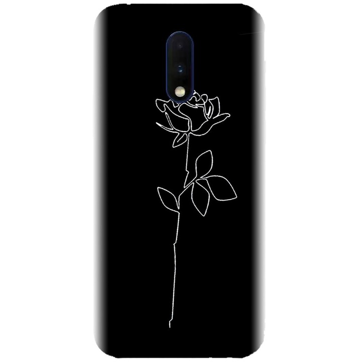 Husa din silicon compatibila cu OnePlus 7 - model Black Rose