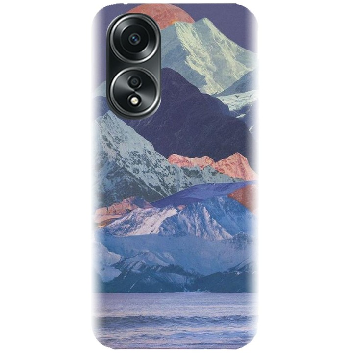 Husa din silicon compatibila cu Oppo A58 4G - model Collage Mountain