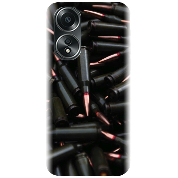 Husa din silicon compatibila cu Oppo A58 4G - model Weapons Ammunition