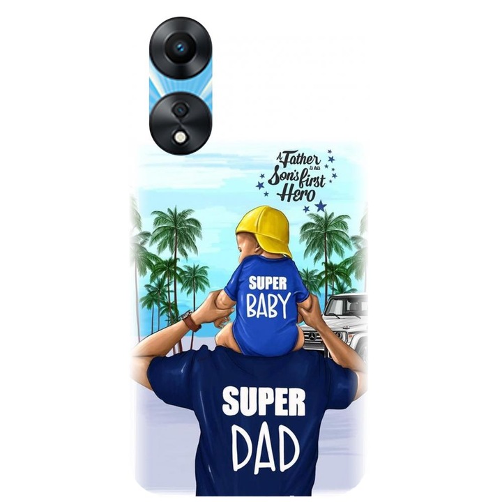 Силиконов капак, съвместим с Oppo A78 5G - модел Super dad