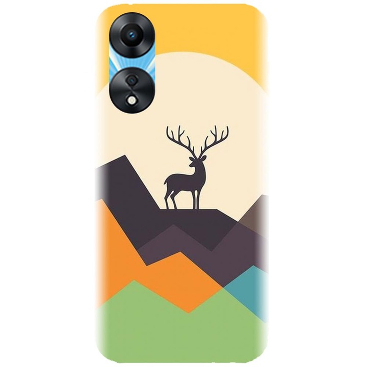 Husa din silicon compatibila cu Oppo A58 5G - model Abstract Deer