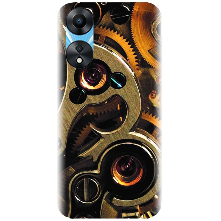 Husa din silicon compatibila cu Oppo A78 5G - model Clock Mechanism