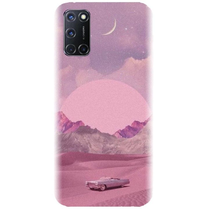 Husa din silicon compatibila cu Oppo A72 4G - model Collage Pink