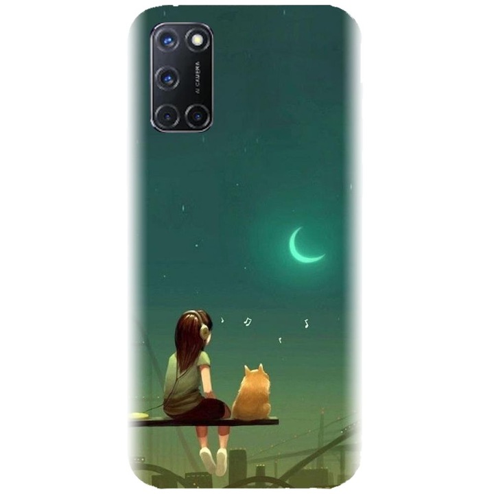 Husa din silicon compatibila cu Oppo A72 4G - model Cat And Girl