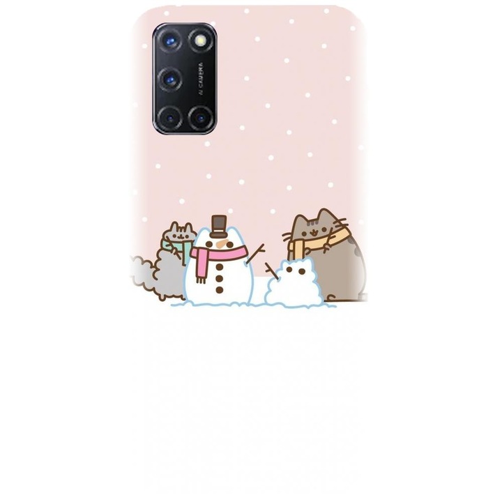 Husa din silicon compatibila cu Oppo A72 4G - model Cat And Snowman
