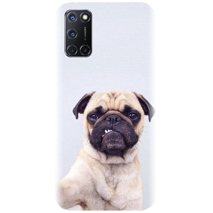 Husa din silicon compatibila cu Oppo A72 4G - model Simple Pug Selfie