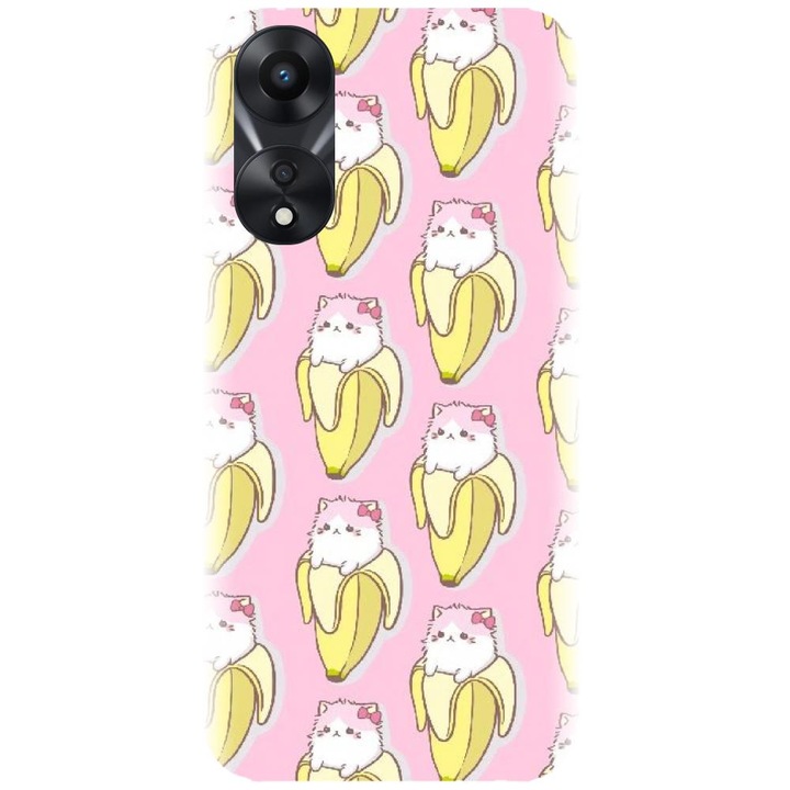 Husa din silicon compatibila cu Oppo A78 4G - model Banana Cats