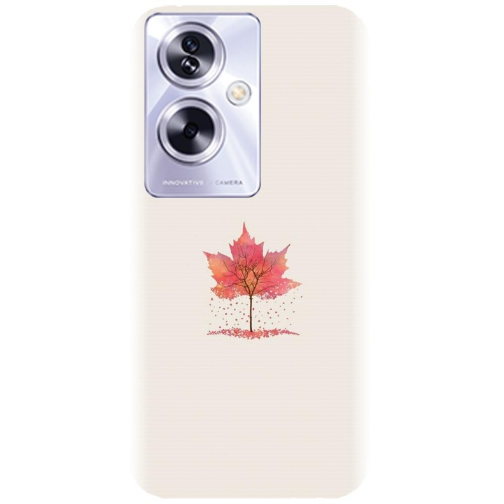 Husa din silicon compatibila cu Oppo A79 - model Autumn Tree Leaf