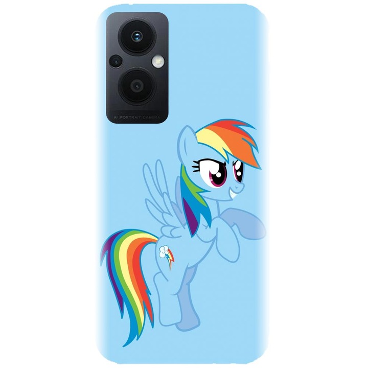 Силиконов калъф, съвместим с Oppo Reno 7Z 5G - модел Rainbow dash