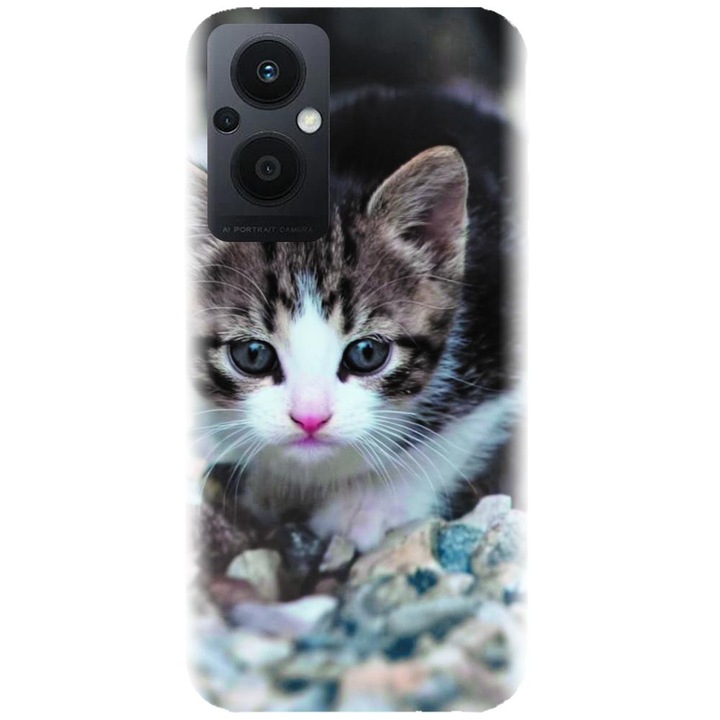 Силиконов калъф, съвместим с Oppo Reno 7Z 5G - модел Animal Cat