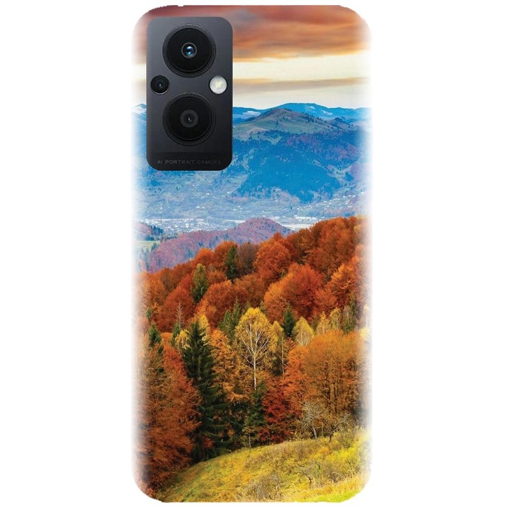 Силиконов кейс съвместим с Oppo Reno 7Z 5G - модел Autumn Mountain Fall Rusty Forest