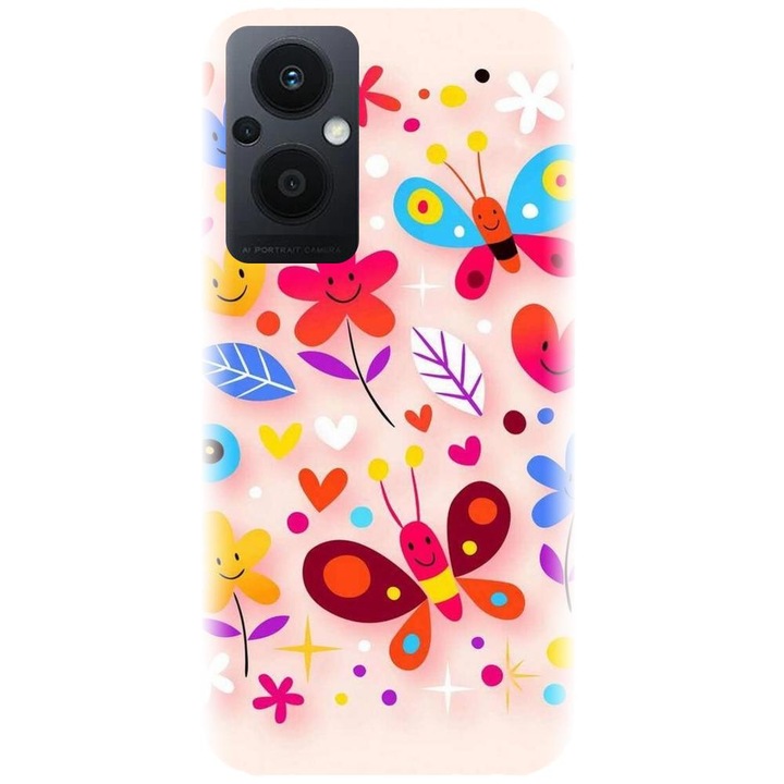 Силиконов кейс съвместим с Oppo Reno 7Z 5G - модел Butterfly 002