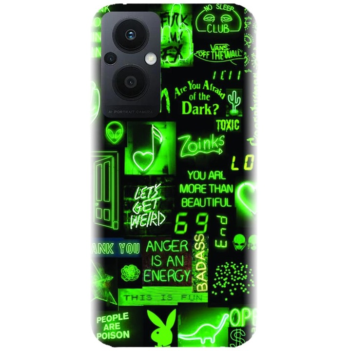 Силиконов кейс, съвместим с Oppo Reno 7Z 5G - модел Fresh Green