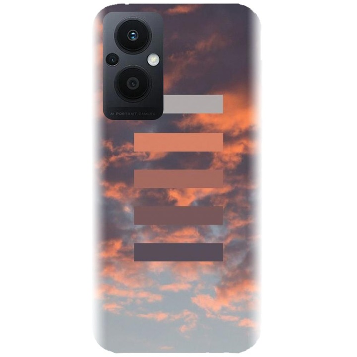 Силиконов калъф, съвместим с Oppo Reno 7Z 5G - модел Clouds of Fire