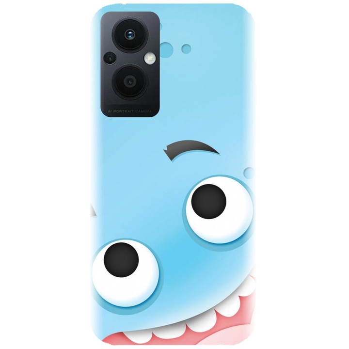 Силиконов калъф, съвместим с Oppo Reno 7Z 5G - модел Cute Blue