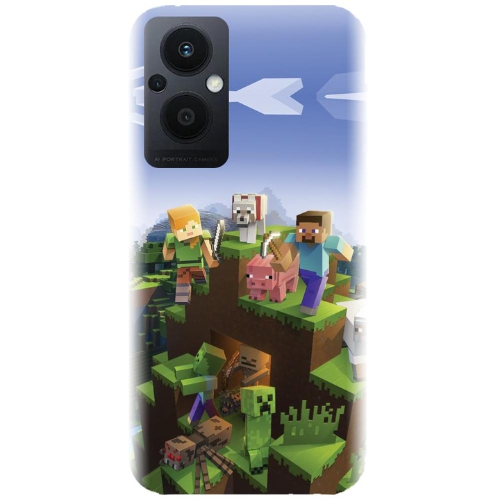 Силиконов калъф, съвместим с Oppo Reno 7Z 5G - модел MIneccraft 2