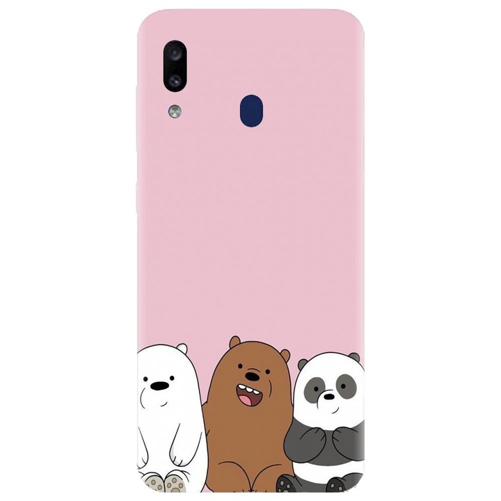 Силиконов кейс съвместим с Samsung Galaxy A20E - модел Cei 3 pandas