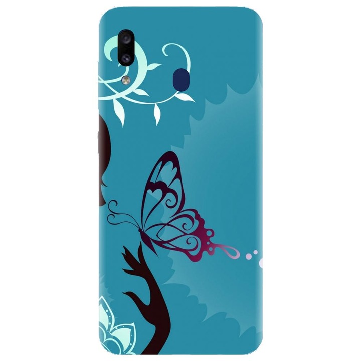 Szilikon tok kompatibilis a Samsung Galaxy A40 - Blue Butterfly modellel