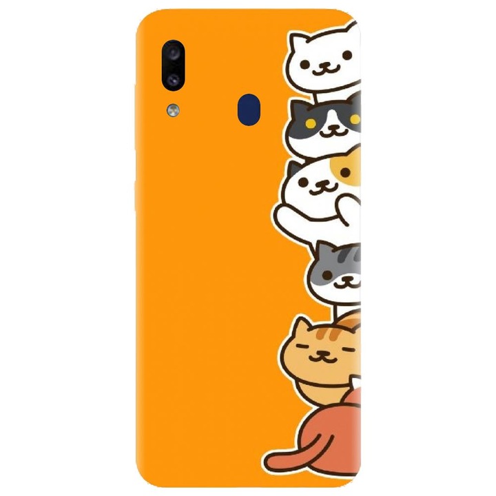 Husa din silicon compatibila cu Samsung Galaxy A40 - model Cat Tower