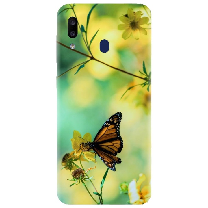 Husa din silicon compatibila cu Samsung Galaxy A40 - model Butterfly 001