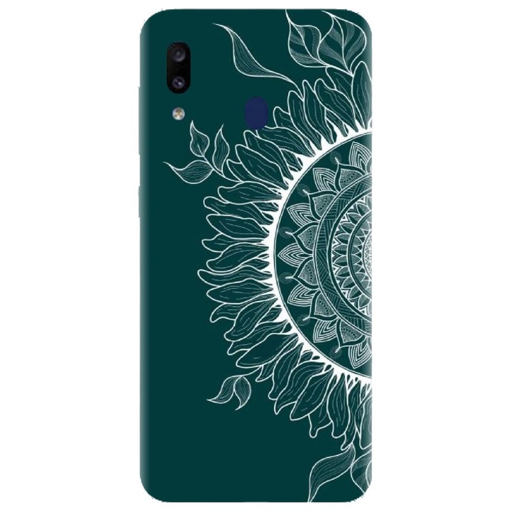 Husa din silicon compatibila cu Samsung Galaxy A40 - model Green Mandala