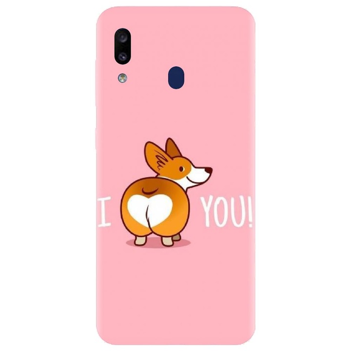 Husa din silicon compatibila cu Samsung Galaxy A40 - model I Corgi U