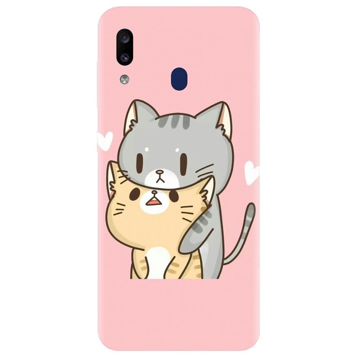 Husa din silicon compatibila cu Samsung Galaxy A40 - model Kitty Love
