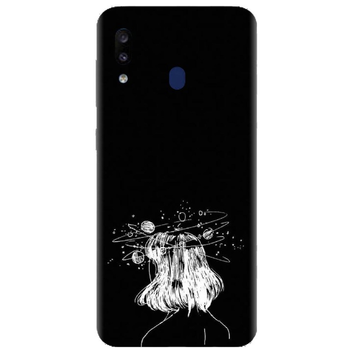 Husa din silicon compatibila cu Samsung Galaxy A40 - model Line Art Dreamer