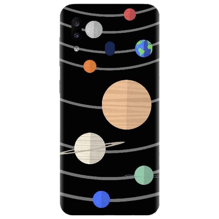 Husa din silicon compatibila cu Samsung Galaxy A20 - model Planeta Axe