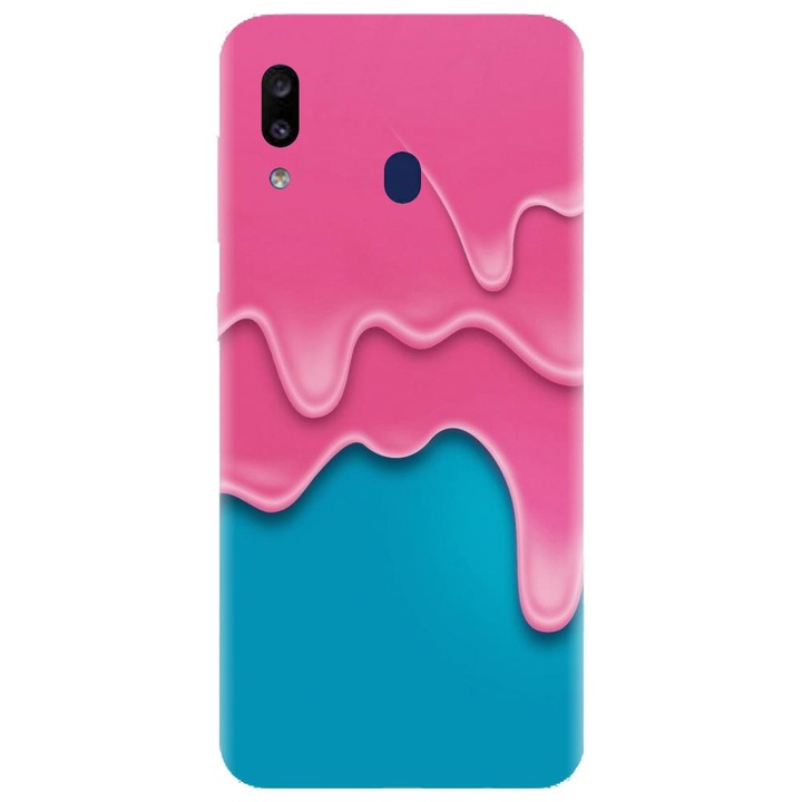 Szilikon tok kompatibilis a Samsung Galaxy A40 - Pink Liquid Dripping modellel