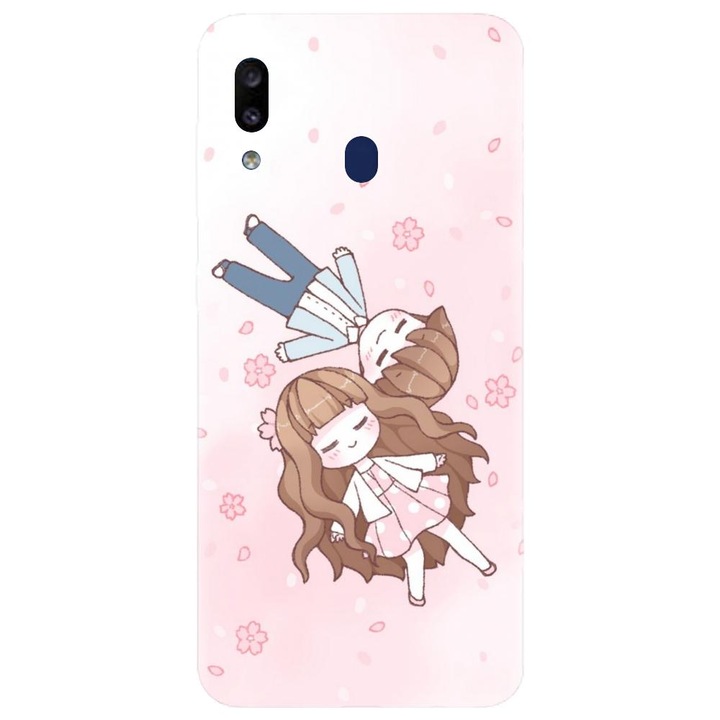 Husa din silicon compatibila cu Samsung Galaxy A40 - model Cute Couple