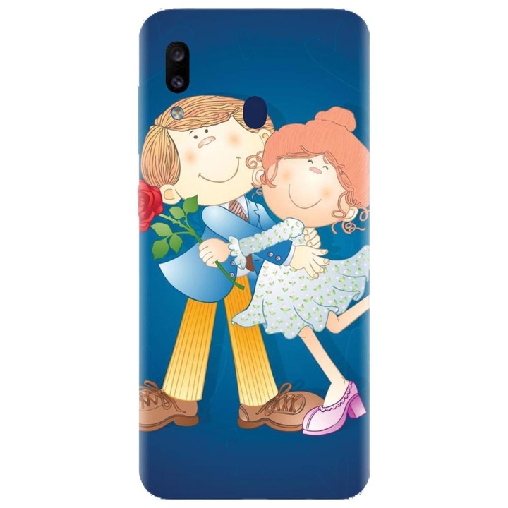 Husa din silicon compatibila cu Samsung Galaxy A40 - model Couple in love