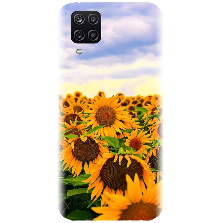 Szilikon tok kompatibilis a Samsung Galaxy A12 / A12 Nacho - Sunflowers modellel