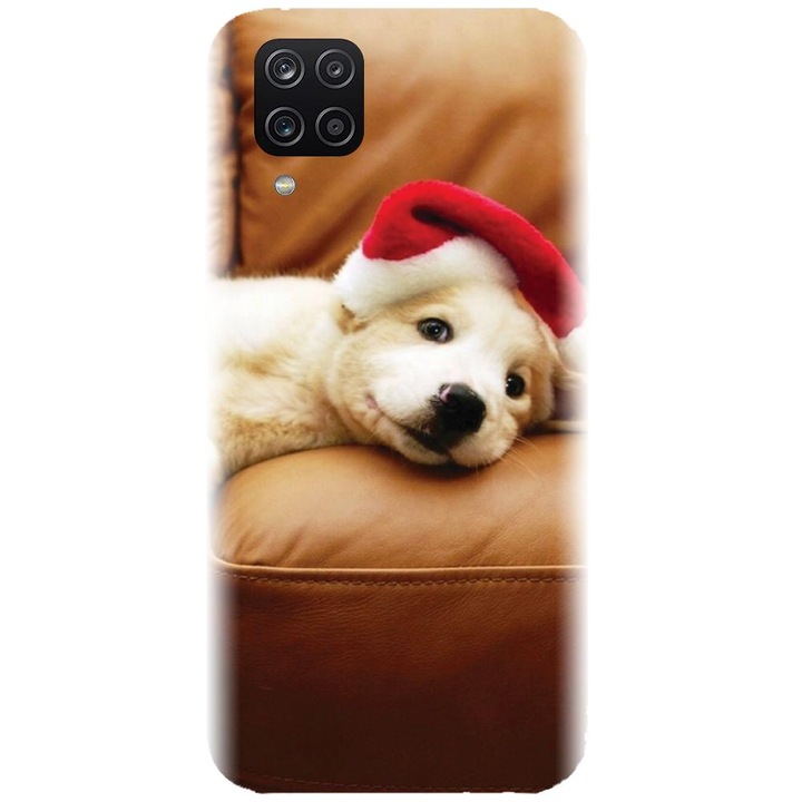 Husa din silicon compatibila cu Samsung Galaxy A12 / A12 Nacho - model Christmas Puppy