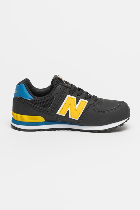 New Balance, Pantofi sport cu garnituri contrastante 574, Negru, 37 EU
