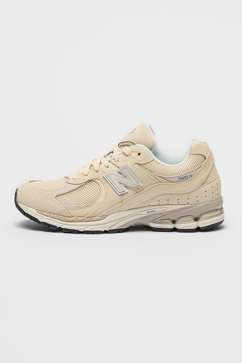 New Balance, Pantofi sport unisex din piele intoarsa si plasa 2002R, Bej deschis