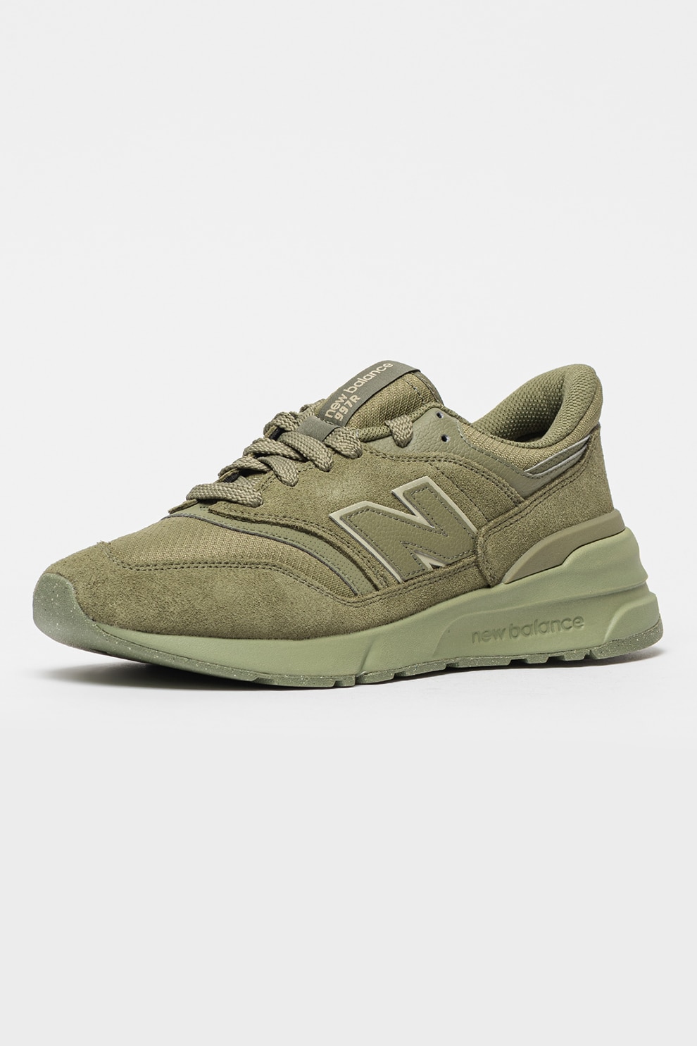 New Balance, Pantofi sport cu garnituri de piele intoarsa, Verde - Main Image