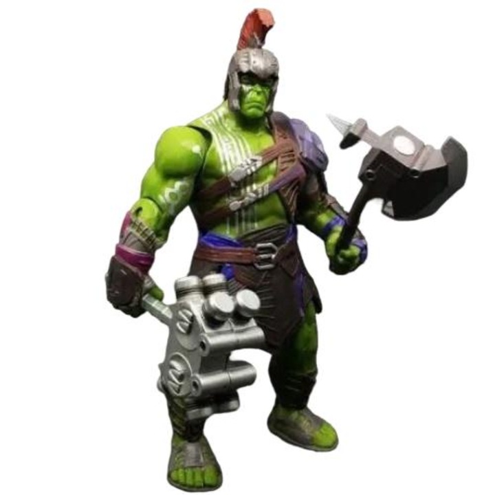 RESTEQ Hulk Ragnarok figura, csuklós, sisaktartozékkal, 20cm