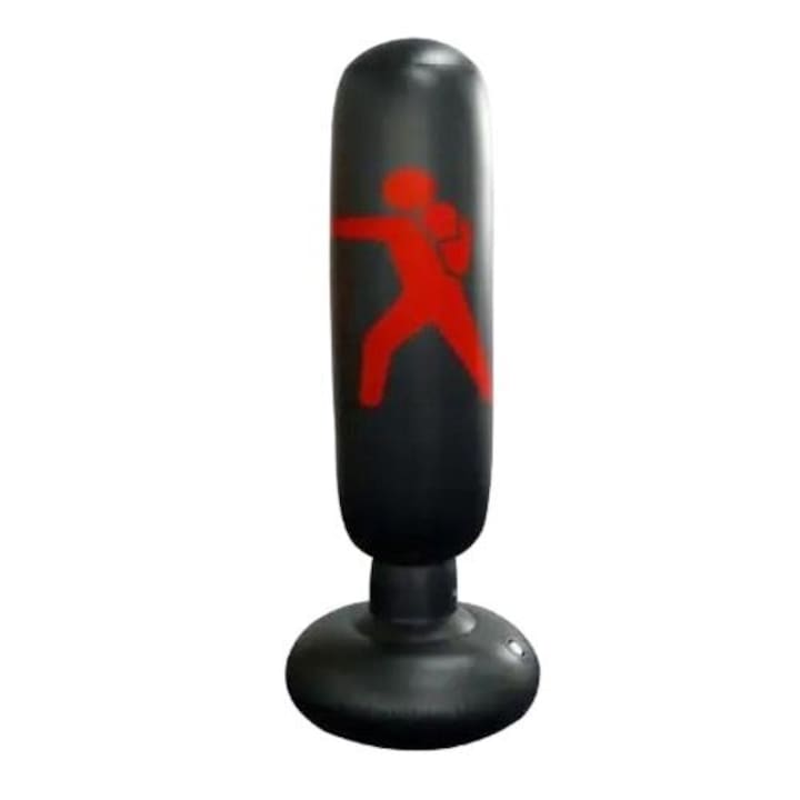 Sac de box, RESTEQ, cu pompa inclusa, 160 cm, PVC, Negru