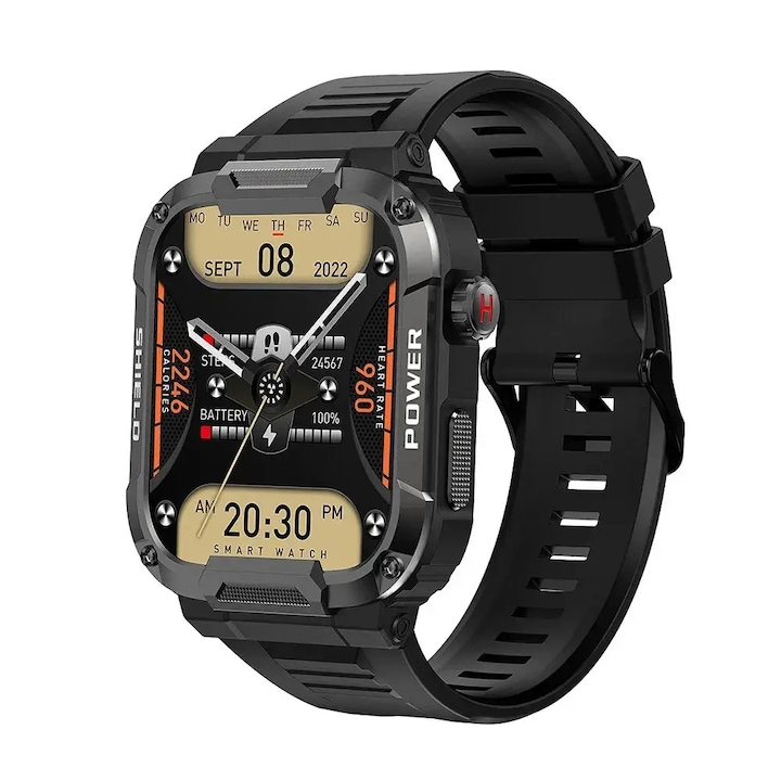 Smartwatch RESTEQ, monitorizare sanatate, moduri sportive, rezistent la apa, 50x44x14mm