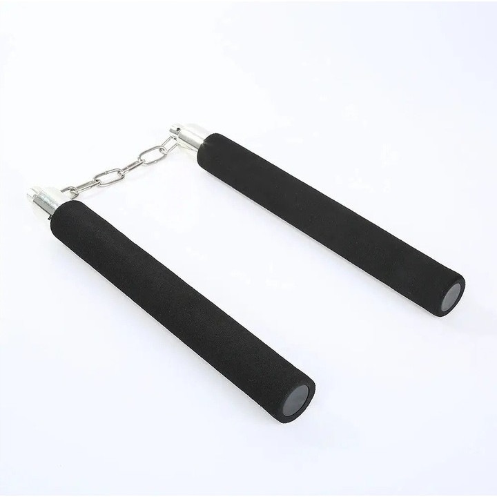 Nunchuck, műanyag/hab, fekete/ezüst