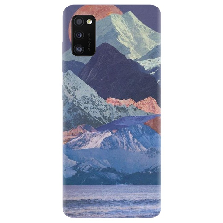 Husa din silicon compatibila cu Samsung Galaxy A41 - model Collage Mountain