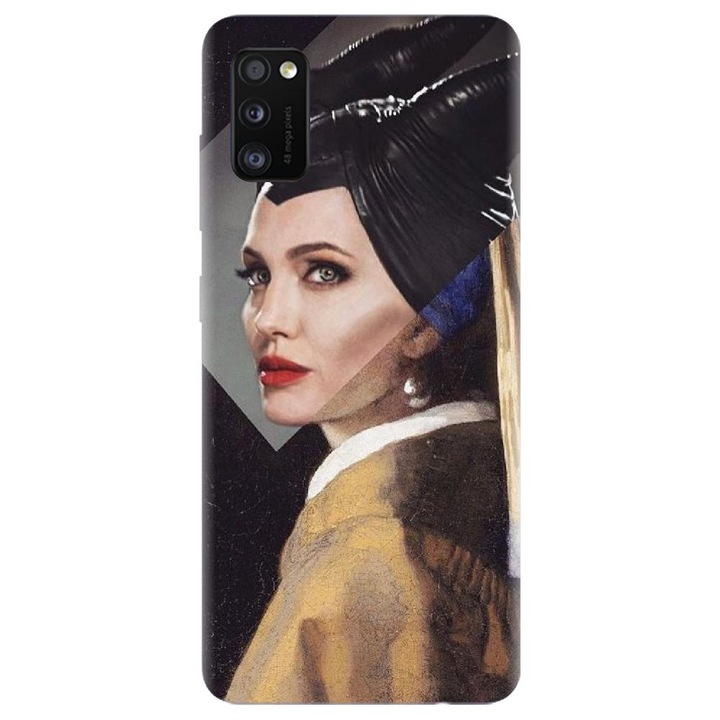 Husa din silicon compatibila cu Samsung Galaxy A41 - model Girl With A Pearl
