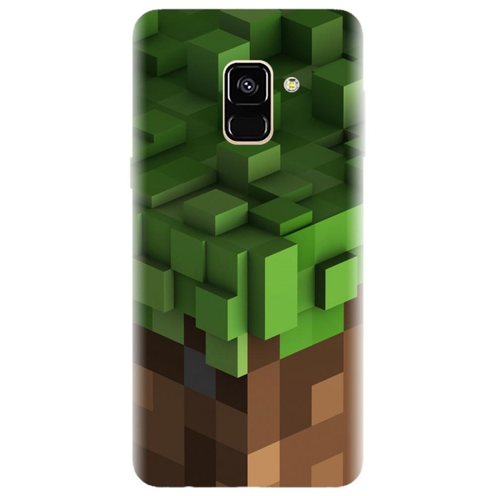Husa din silicon compatibila cu Samsung Galaxy J6 / J6 2018 - model Minecraft