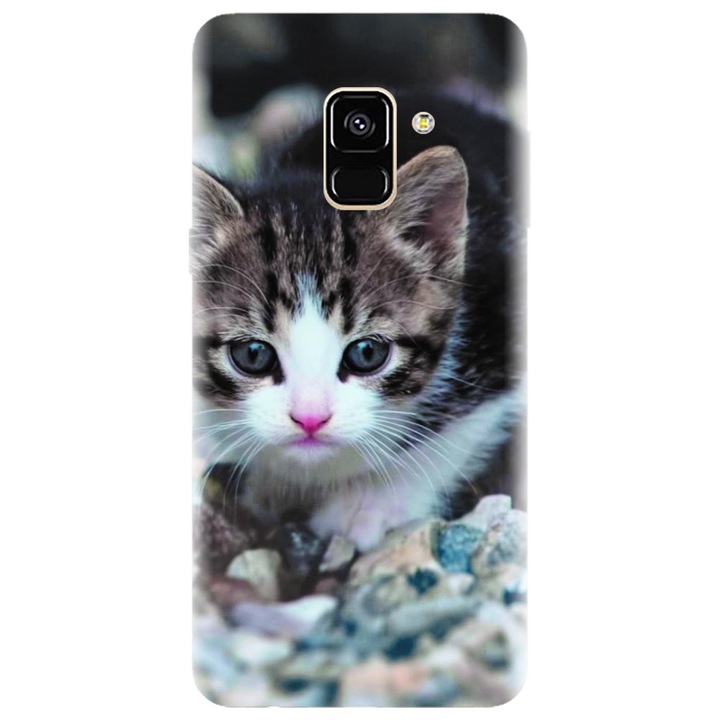 Husa din silicon compatibila cu Samsung Galaxy J6 / J6 2018 - model Animal Cat