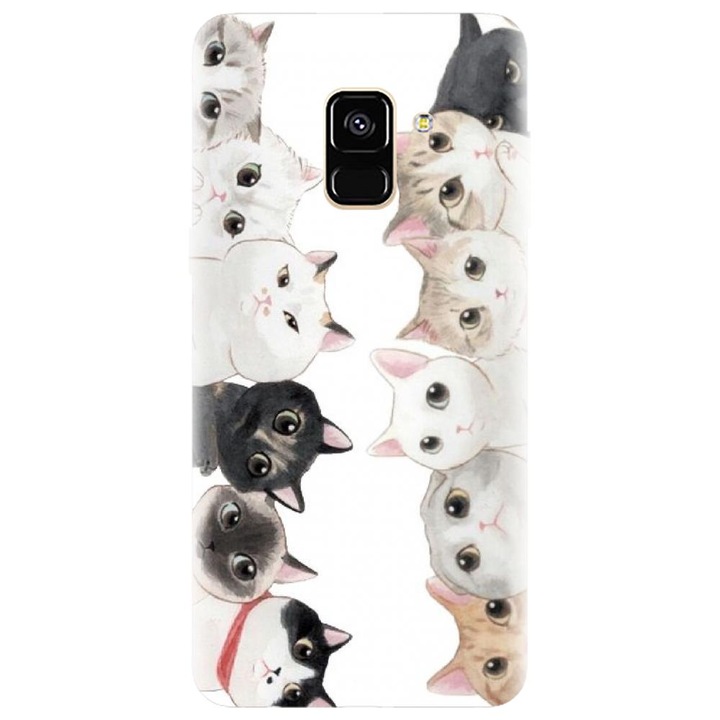 Husa din silicon compatibila cu Samsung Galaxy J6 / J6 2018 - model Cat Party