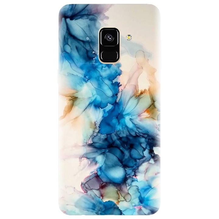 Husa din silicon compatibila cu Samsung Galaxy J6 / J6 2018 - model Ink Flowers