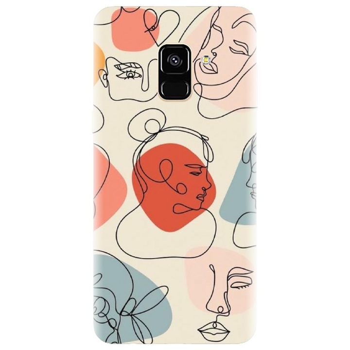 Husa din silicon compatibila cu Samsung Galaxy J6 / J6 2018 - model Line Art Memories