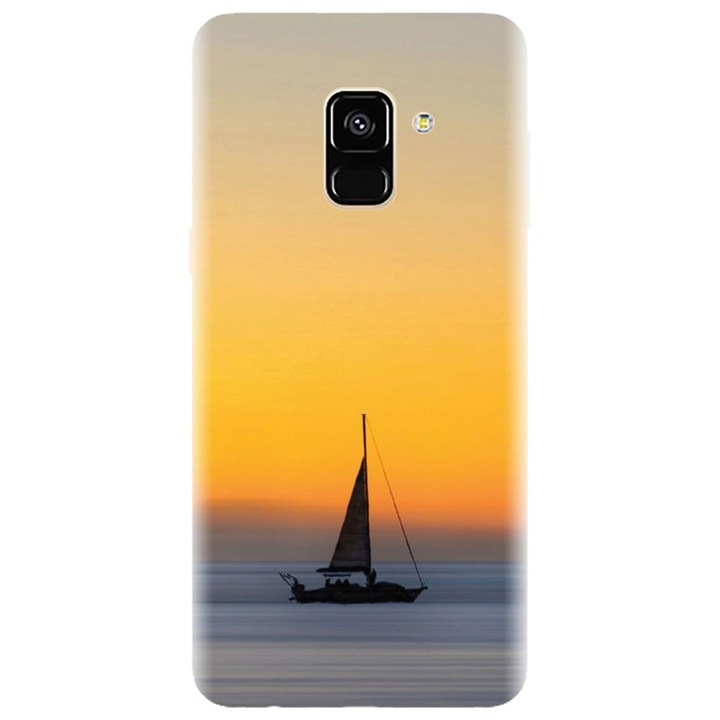 Силиконов кейс съвместим с Samsung Galaxy J6 / J6 2018 - модел Wind Sail Boat Ocean Sunset